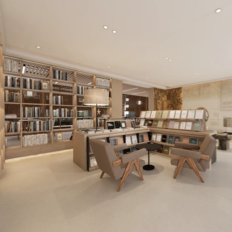 New Decoration School Furniture Retail Book Shelves Wood Library Cabinet