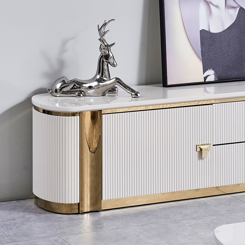 Modern Luxury Wooden TV Stand and Coffee Table Set Furniture Large Storage Home White Center Wood Living Room Coffee Table