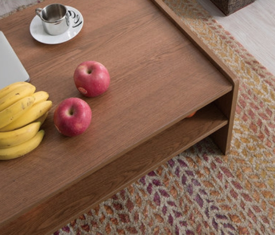 Modern Living Room Furniture Wooden Storage Shelf Rectangular Center Table Coffee Table