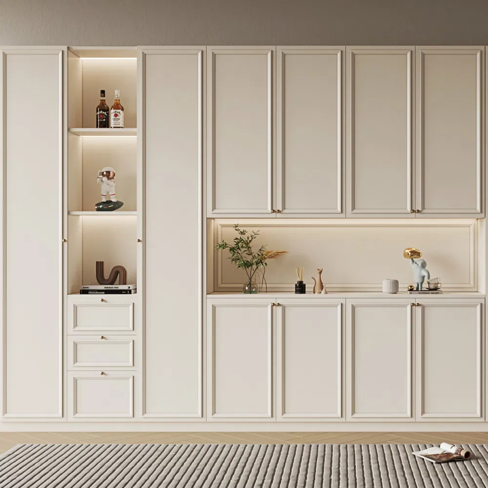 Villa Apartment European Style PVC New Design Sideboard Wine Rack Cabinet