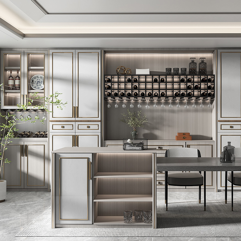 Custom White Modern Designs Full Melamine Furniture Ready to Assemble Pantry Cupboards Organizer Kitchen Cabinet Set