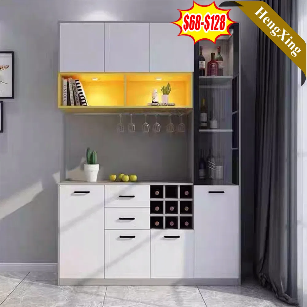 Modern Antique Office Living Room Furniture Partical Wardrobe Glass Door Kitchen Wine Rack Cabinet
