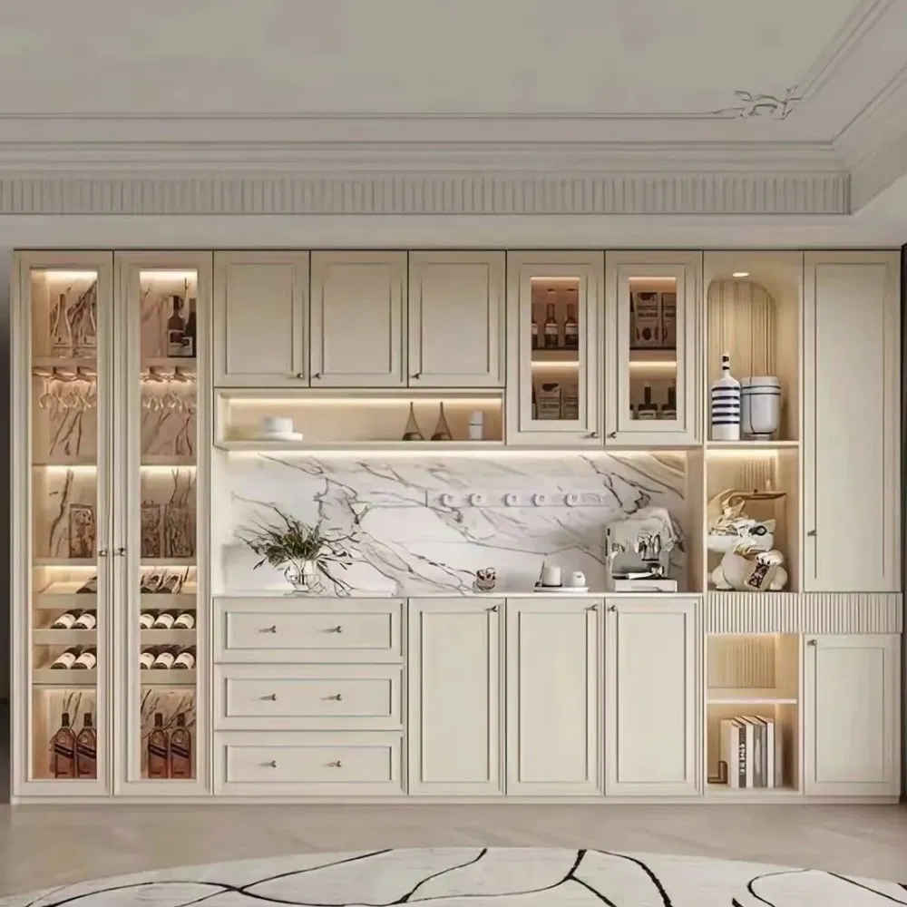 Villa Apartment European Style PVC New Design Sideboard Wine Rack Cabinet