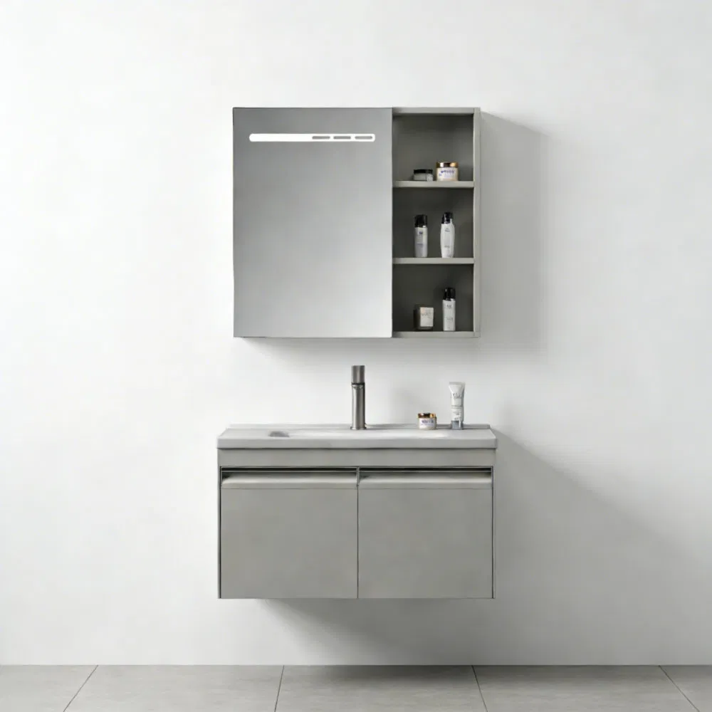 Easy Clean Reasonable Structure Sk-602 Wall-Mounted Bathroom Vanity for Small Apartment