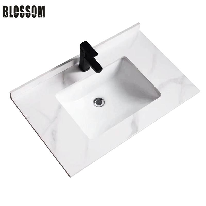 Sintered Stone Slab Countertop Customized Wash Pool Bathroom Wall Hung Vanity