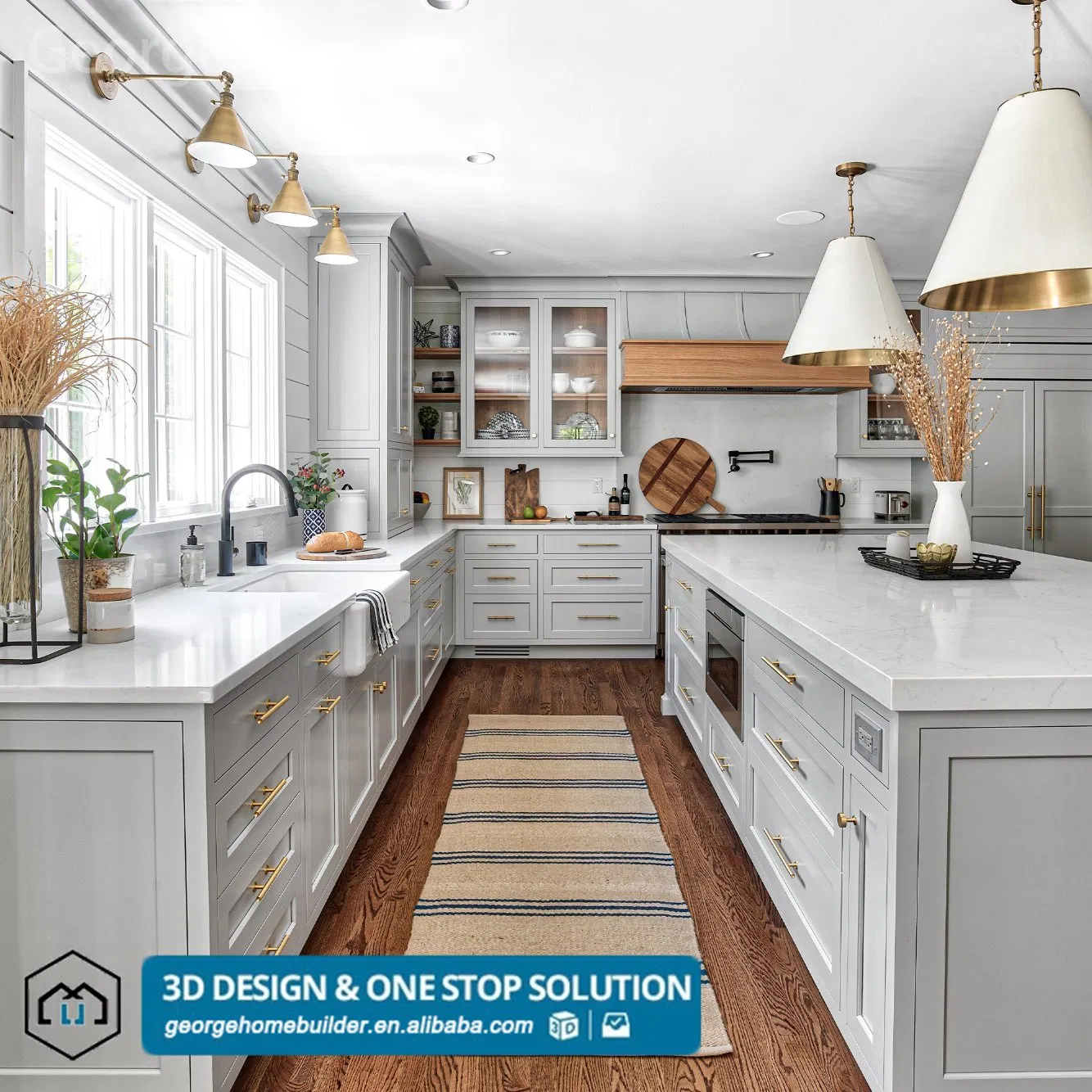 Modern White Oak Shaker Kitchen Cabinets Solid Oak Pantry Cabinet Rta Wood Kitchen Furniture