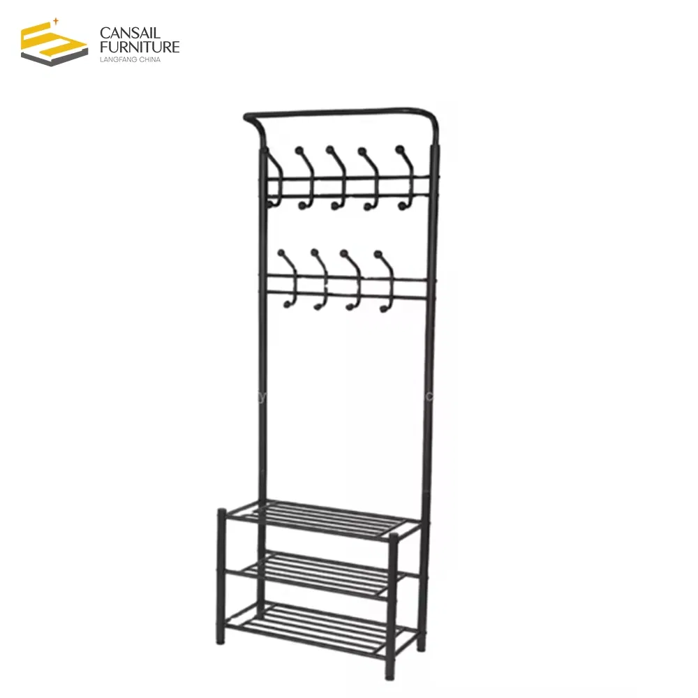 Elegant Hallway Coat Rack with Smart Shoe Storage Solutions