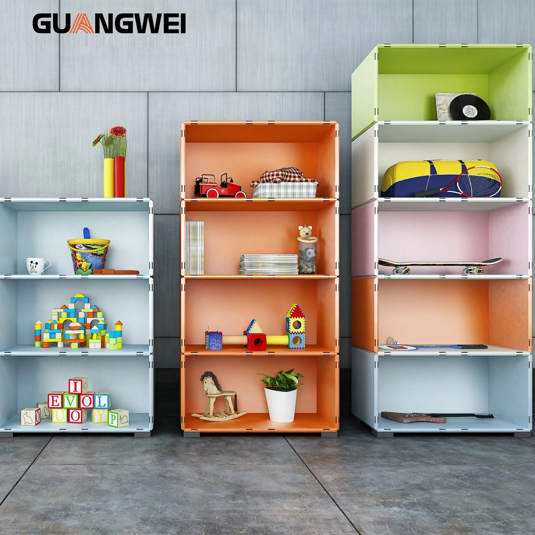 Free Combinable DIY School Library Office ABS Storage Bookshelf Cabinet