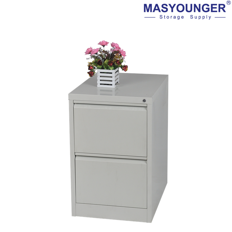 Sleek Modern White Steel Filing Cabinet with Secure Lock