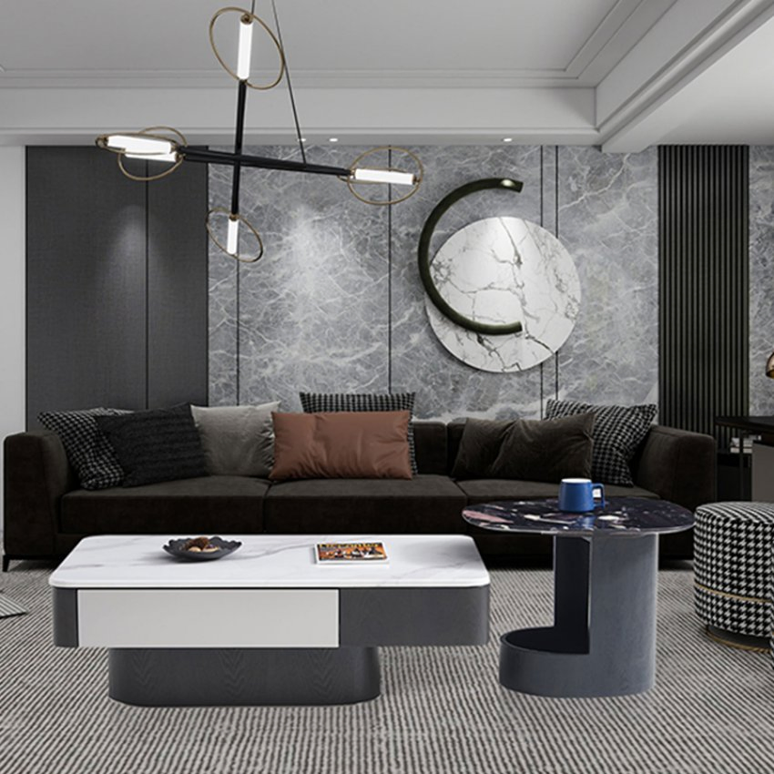 Shunomei Premium Steel Home Coffee Table with Versatile Storage Options