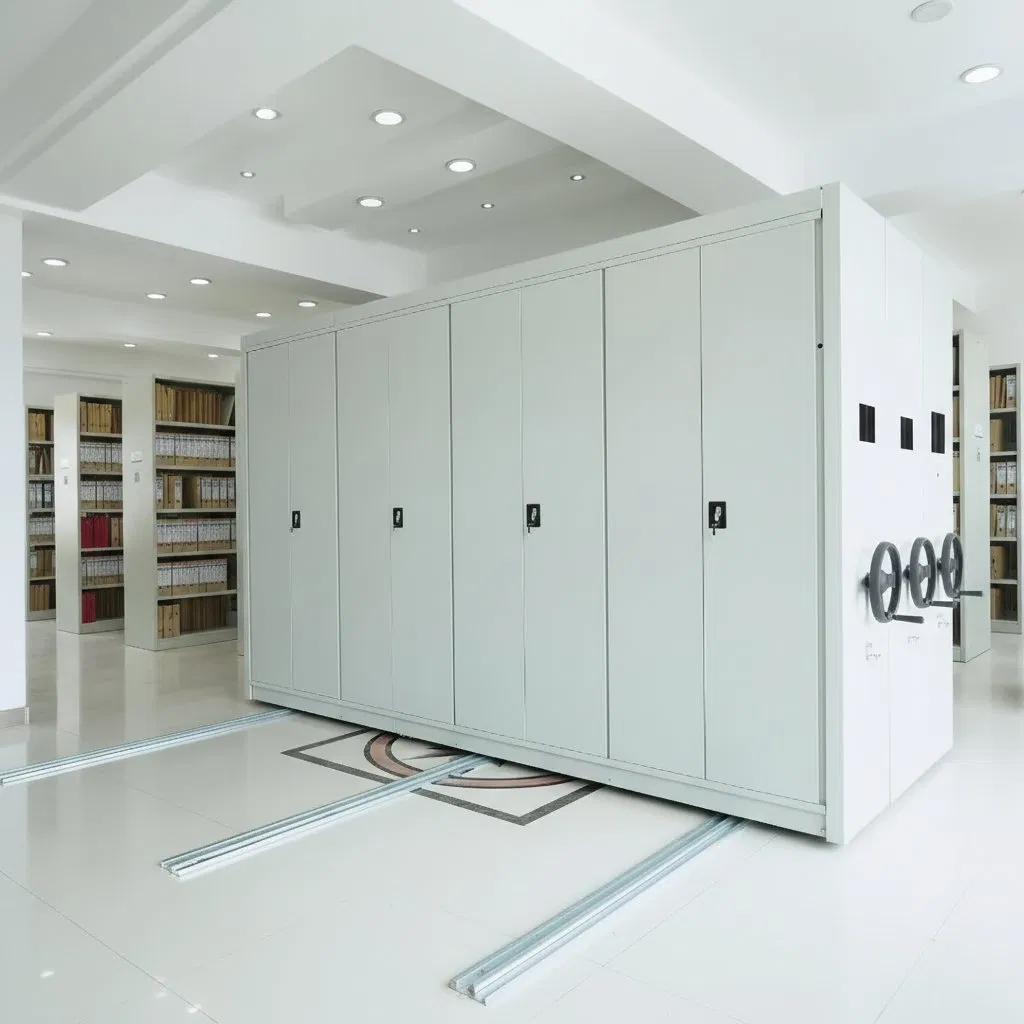 Office School Bank Sliding Shelving Compactor Shelves Movable Steel Storage Filing Cabinet