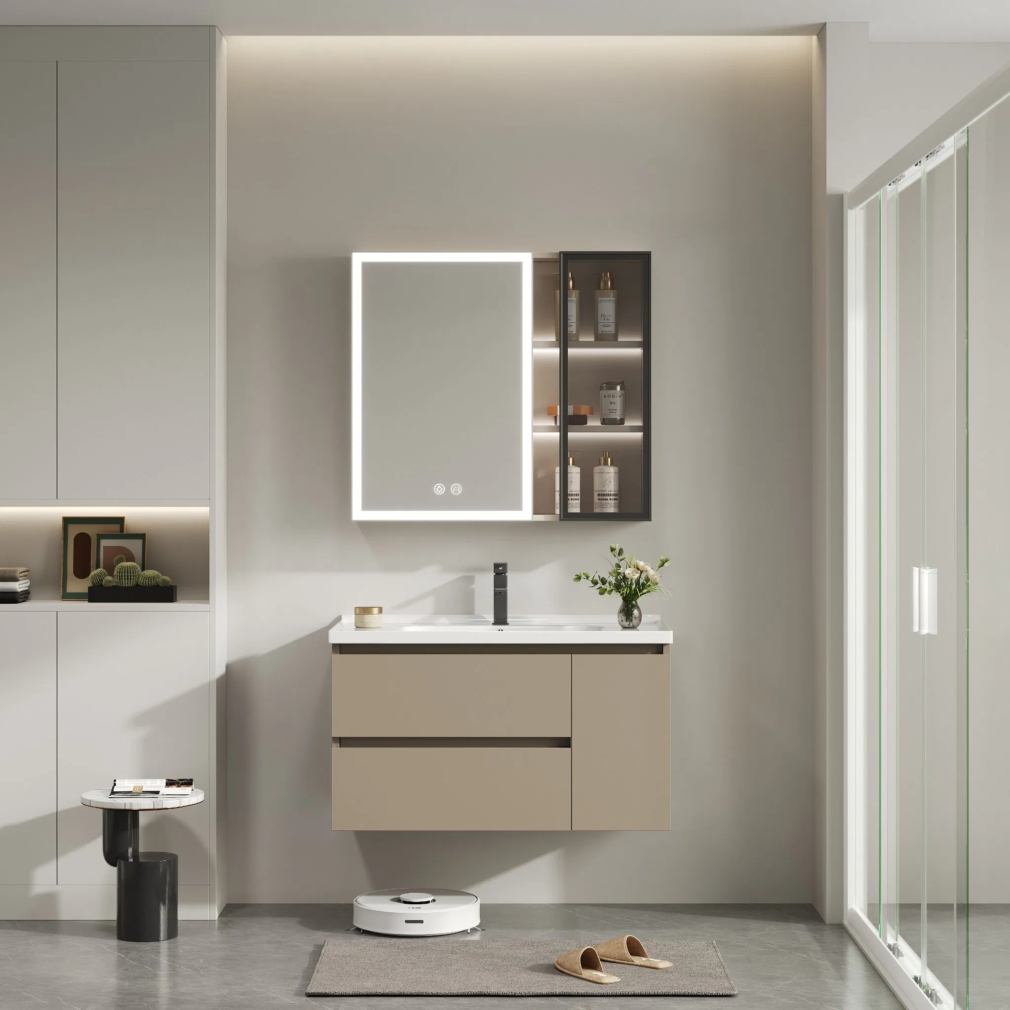 New-Style Customized Bath Storage Furinture Floating Sink Bathroom Vanity Unit