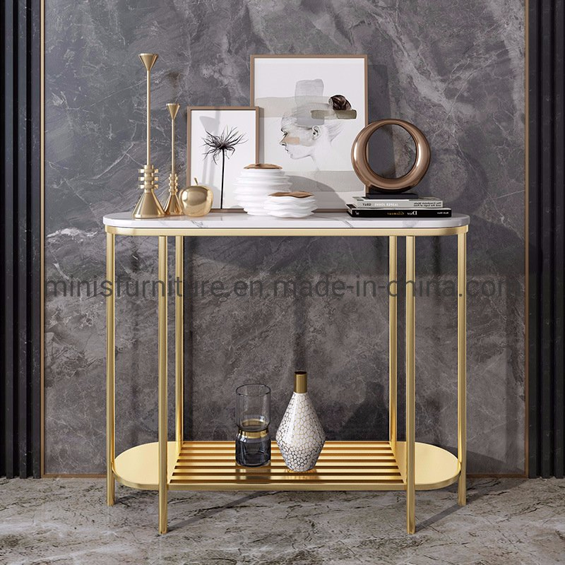 Home Living Room/Hotel Hallway Furniture Luxury Gold Wood Decoration Side Console Tables