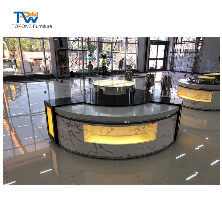 Customized Portable Hotel Restaurant Self Service Console LED Hot and Cold Buffet Equipment Counter Bar Table Design