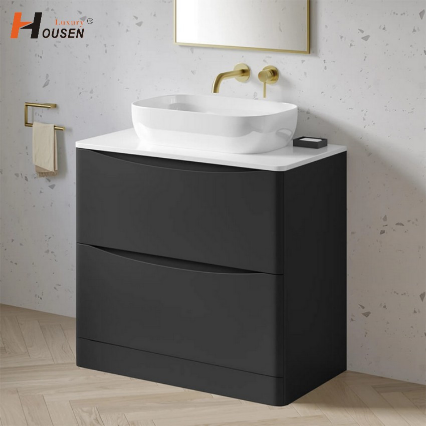 High Quality Smile Face Floor Standing Bathroom Vanity with Ceramic Basin