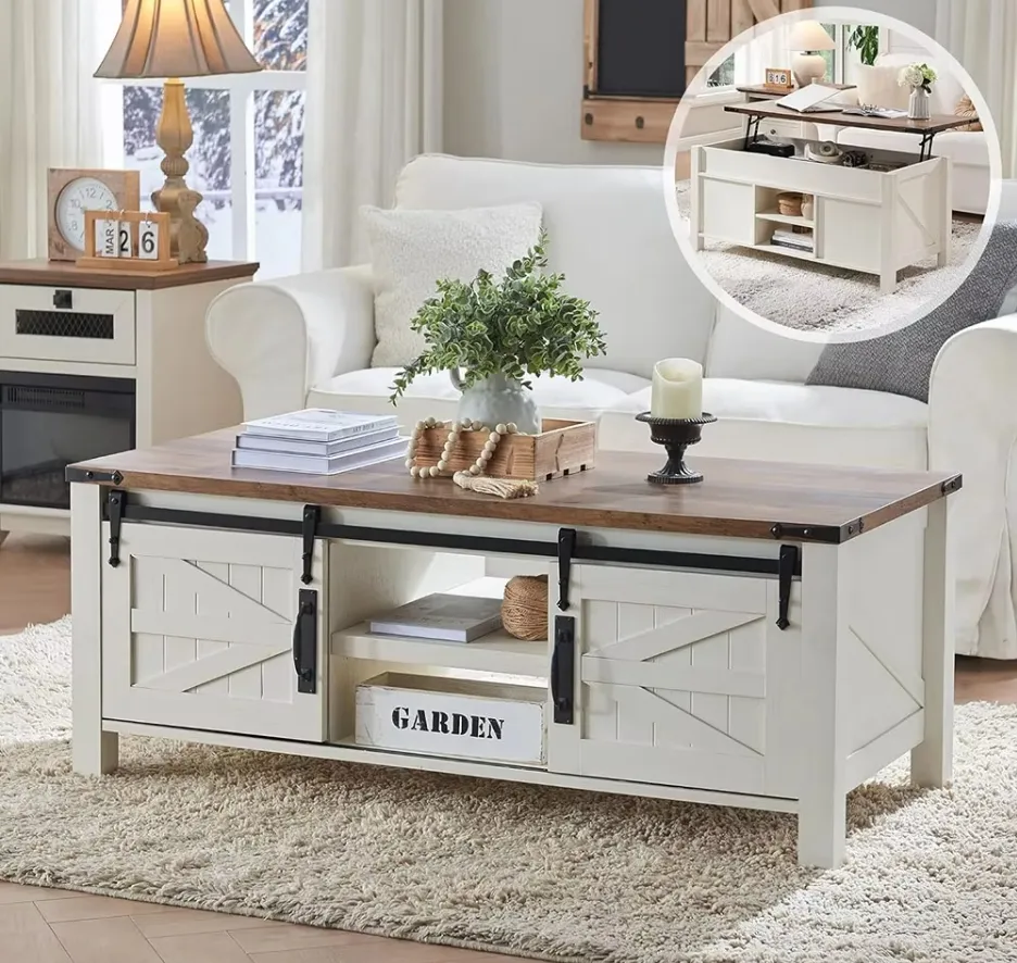 Adjustable Shelf Lift Top Coffee Table