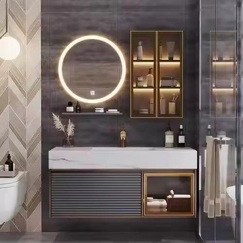 Wholesale Bathroom Sets Vanities with Wash Basin Sink Furniture Luxury Wooden