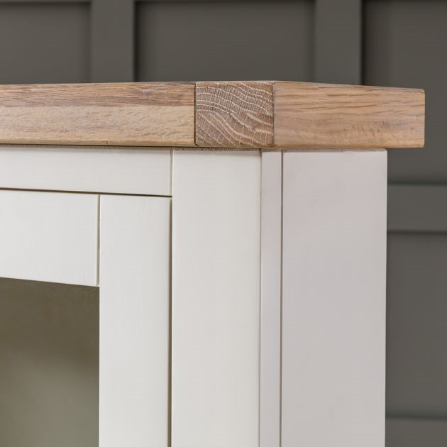 White Painted Tall Glazed Corner Display Cabinet