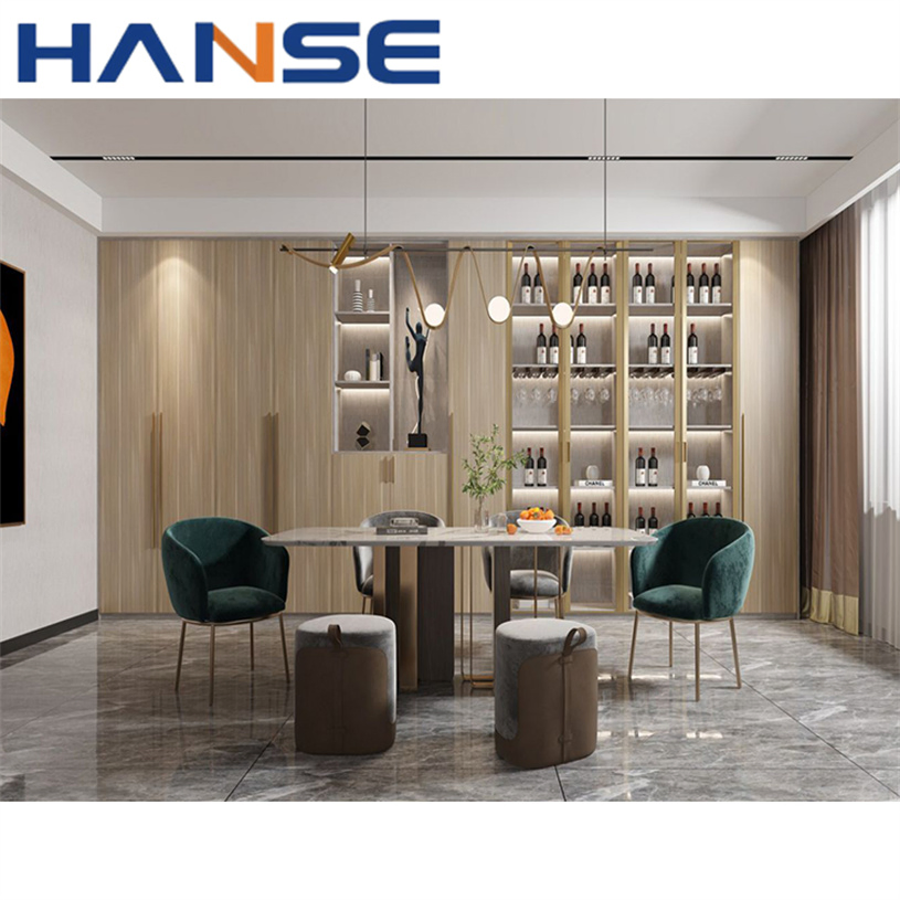 Modern Italian Nordic Wooden Wine Cabinet Design Glass Bar Living Room Furniture Wine Rack Cabinet