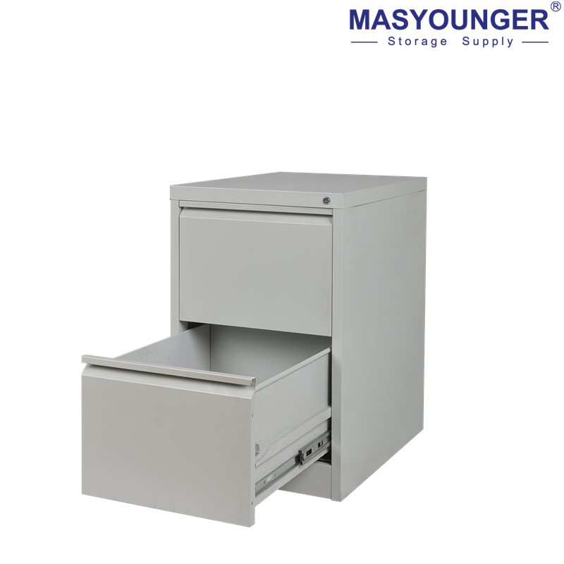 Sleek Modern White Steel Filing Cabinet with Secure Lock