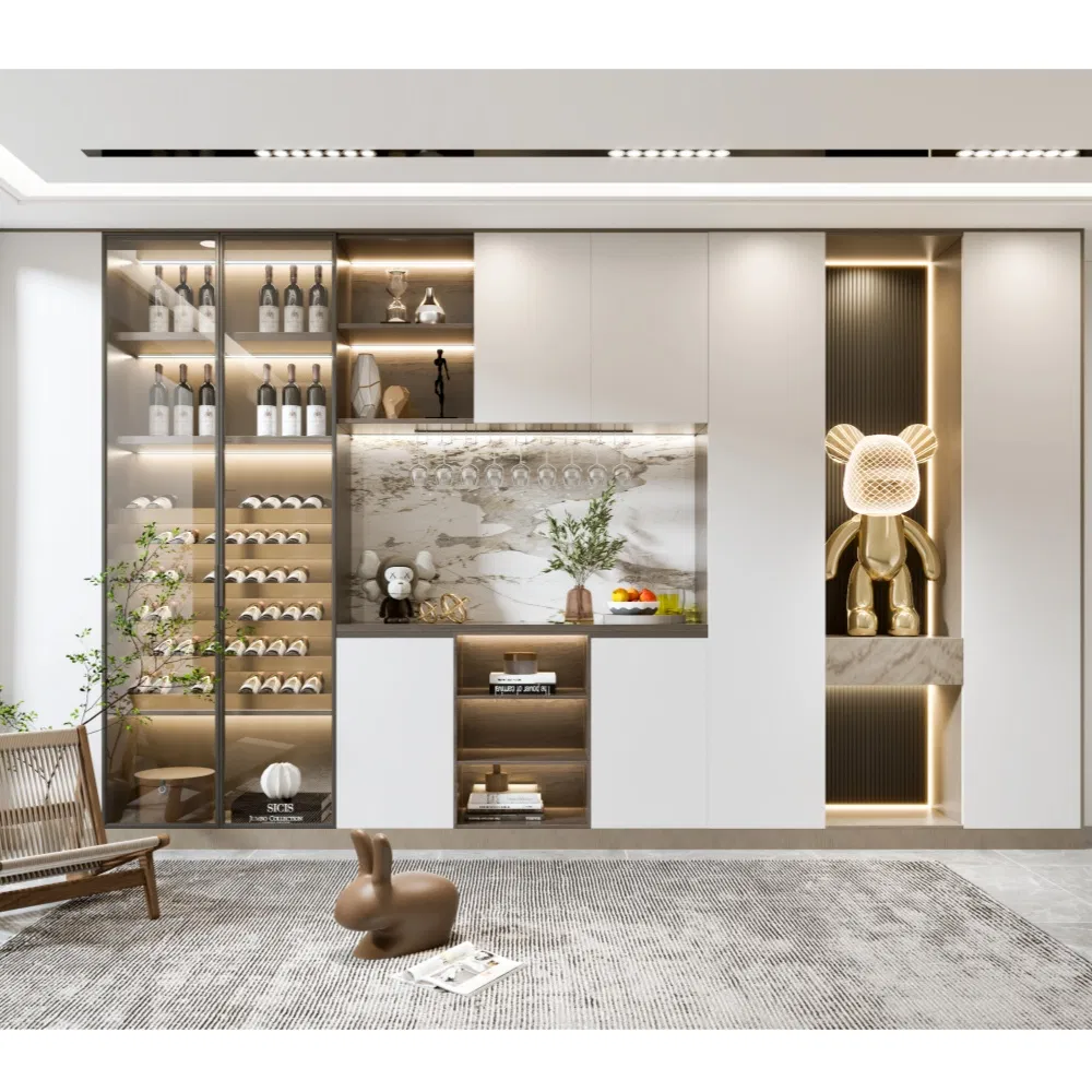 Villa Apartment Modern Style New Design Sideboard Wine Rack Cabinet