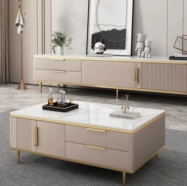 Luxury Storage Sintered Stone Coffee Table