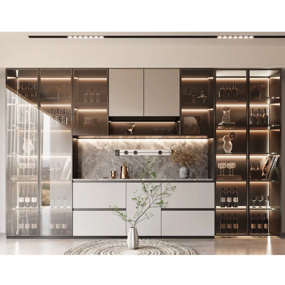 Villa Apartment Modern Style New Design Sideboard Wine Rack Cabinet