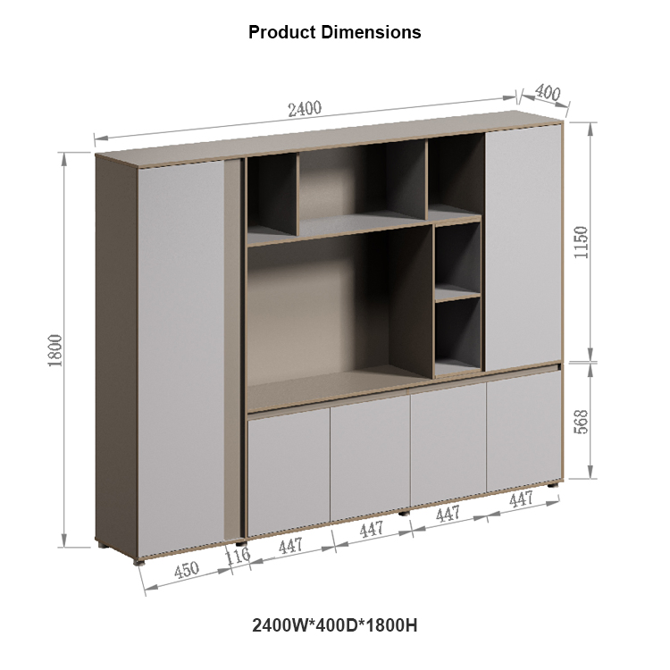 Direct Sales Large Library Bookshelf Modern White Wood Filing Cabinet