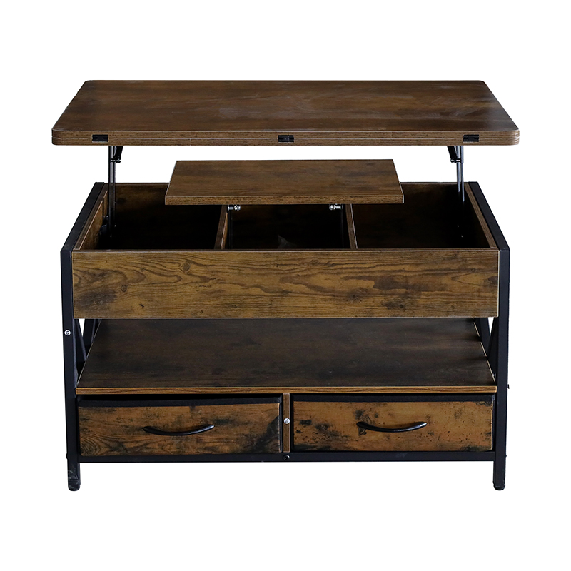 Wooden Lift Top Living Room Coffee Table with Hidden Compartment Storage
