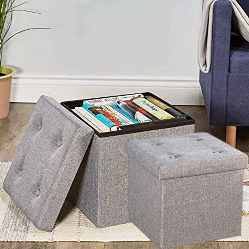 Fabric Linen Leather Collapsible Toy Footrest