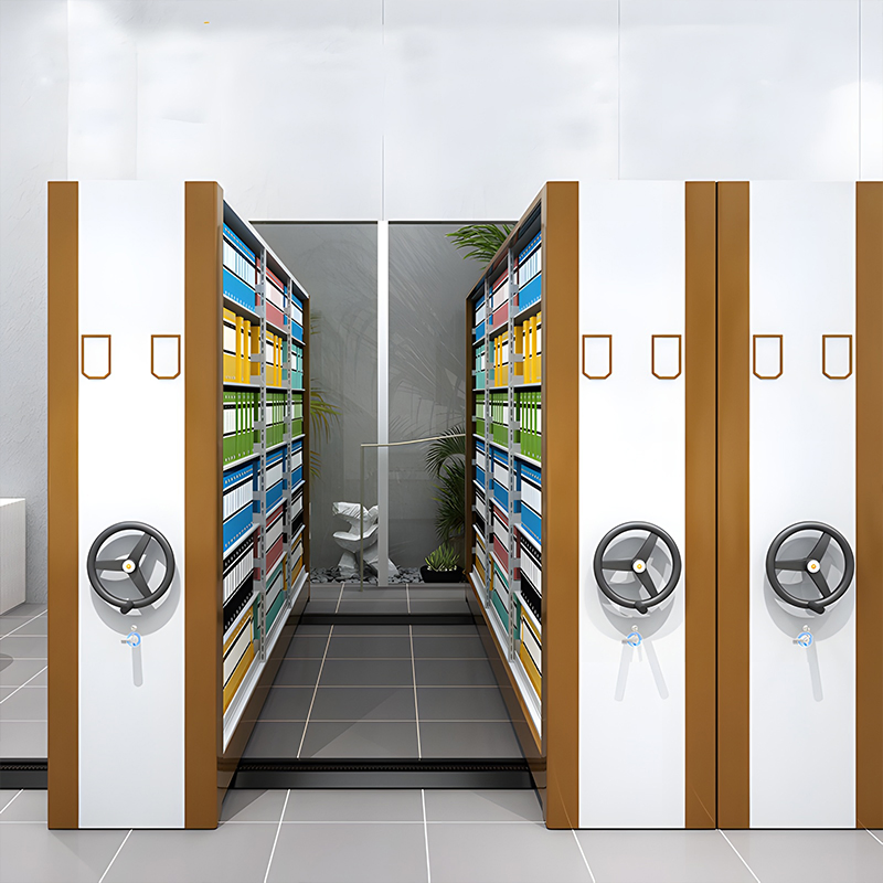 Space-Saving Storage Rack Library Bookshelf File Room Mobile Filing Cabinet