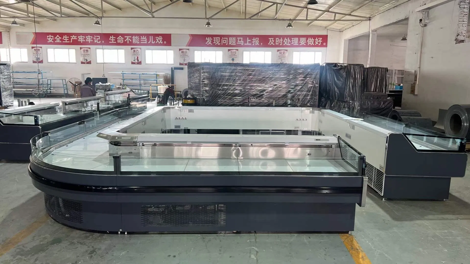 Commercial Supermarket Refrigerator Refrigeration Freezer Butchery Fresh Meat Refrigerated Display Cabinet Corner Cabinet