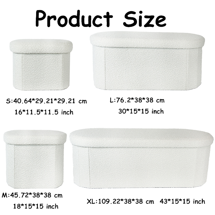 Large Folding Storage Ottoman Bench for Home Space Saving Multifunctional