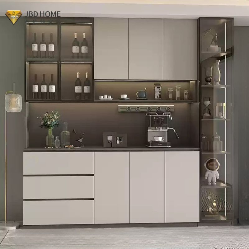 Red Wine Display Cabinet Supermarket Liquor Wine Rack Commercial Winery Solid Wood Shelf Wine Display Cabinet