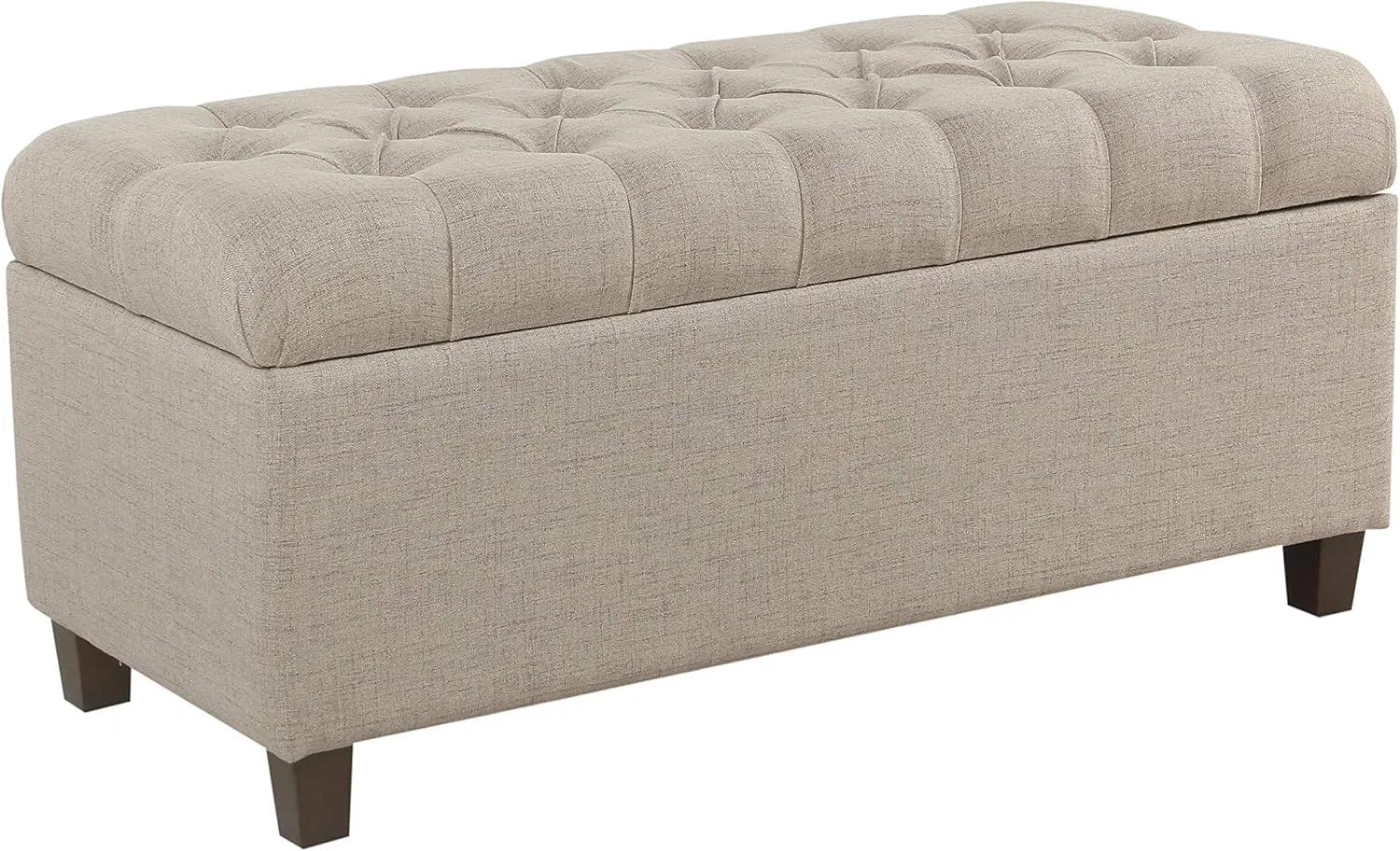 Tufted Button Storage Ottoman Bench with Hinged Lid