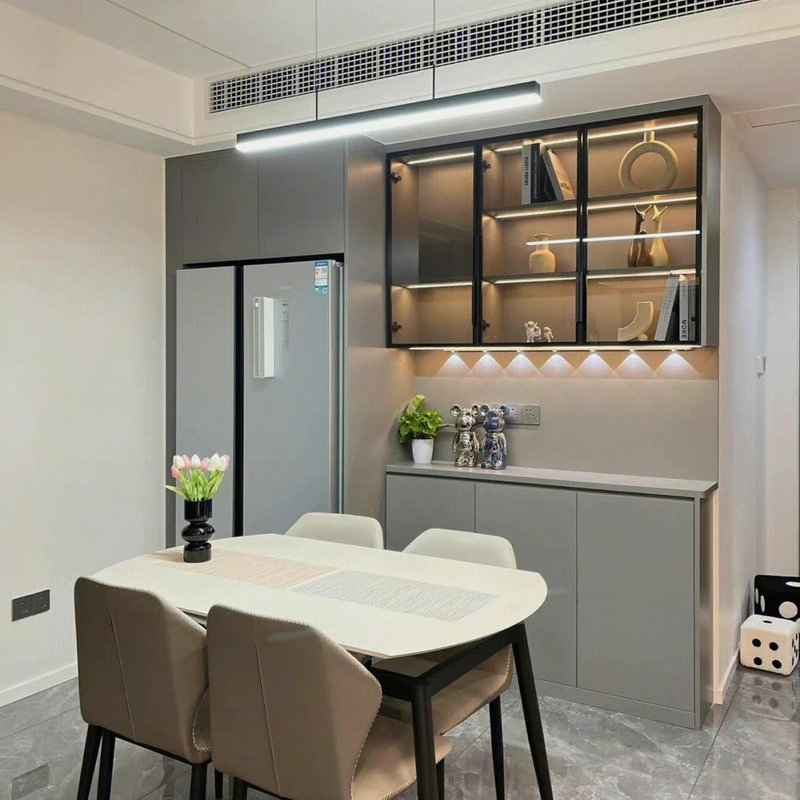 Customized Modern Stainless Steel MDF Wood Display Rack Design Bar Wine Cabinet Living Room Furniture Shelf Corner Display Cabinet