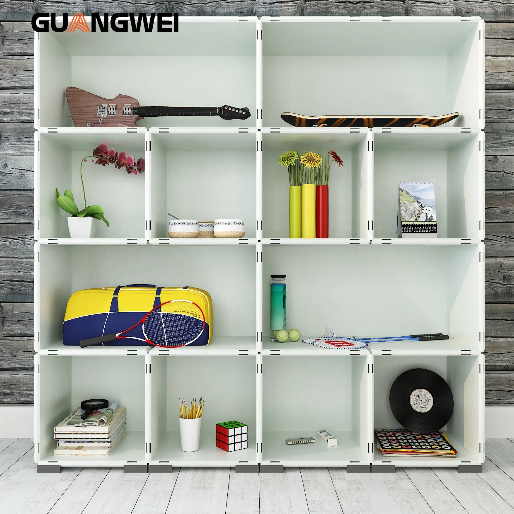 Free Combinable DIY School Library Office ABS Storage Bookshelf Cabinet