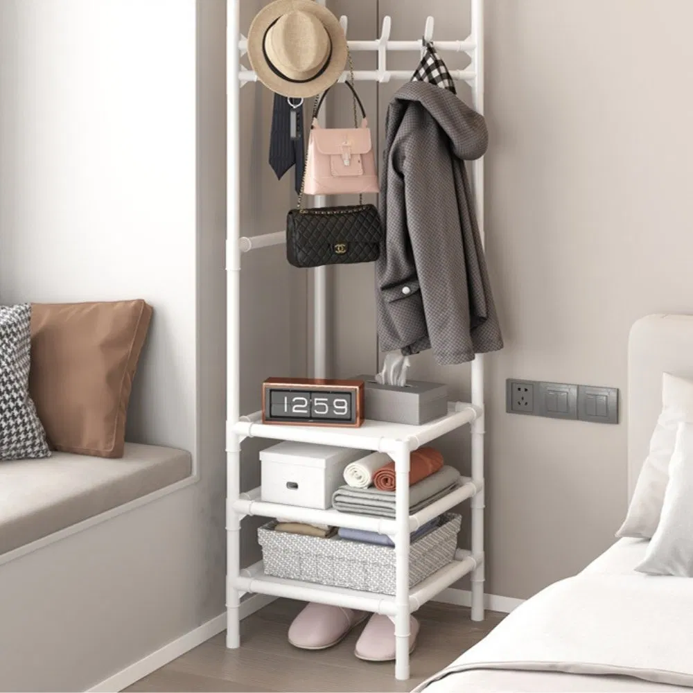 3-Tier Coat Rack with Clothing and Shoe Storage for Entryway Wyz28028