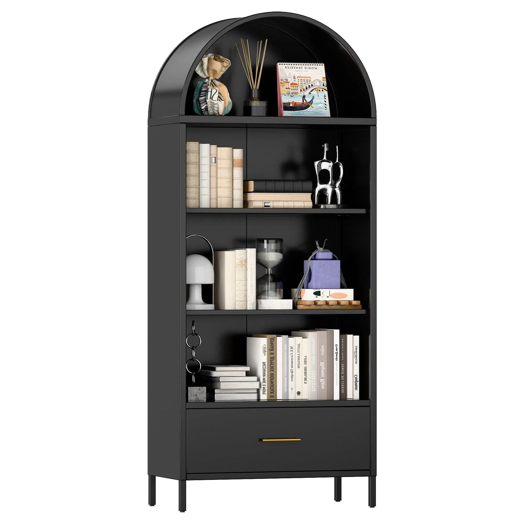 Metal Shelving Glass Doors Study Office Filing Cabinet Sideboard Wall Mounted Storage Wine Rack