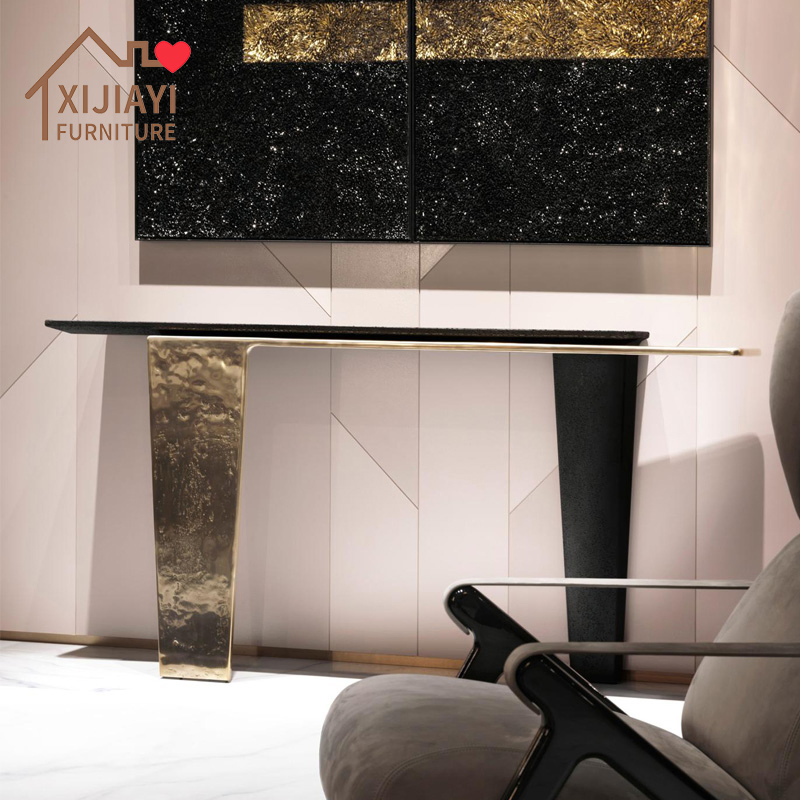 Xijiayi Modern Hotel Console Table with Metal Steel for Luxury Lobby Decor.
