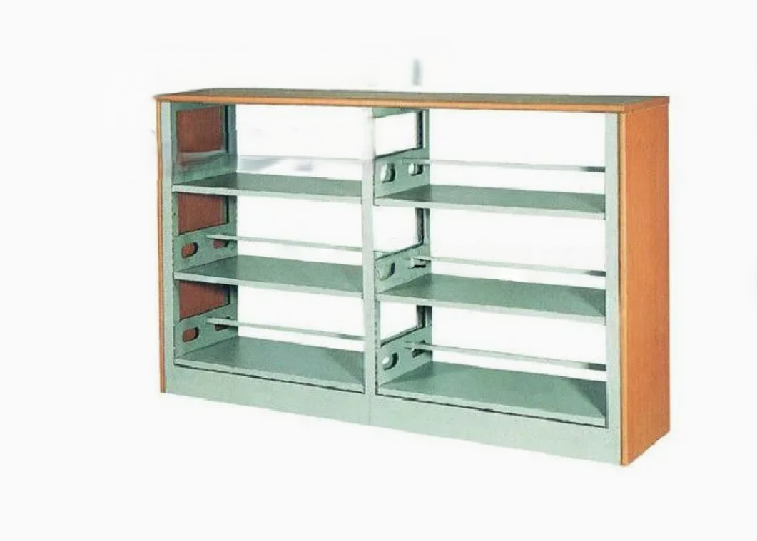 Library Furniture Wooden Both Side Colorful Bookshelf Cabinet