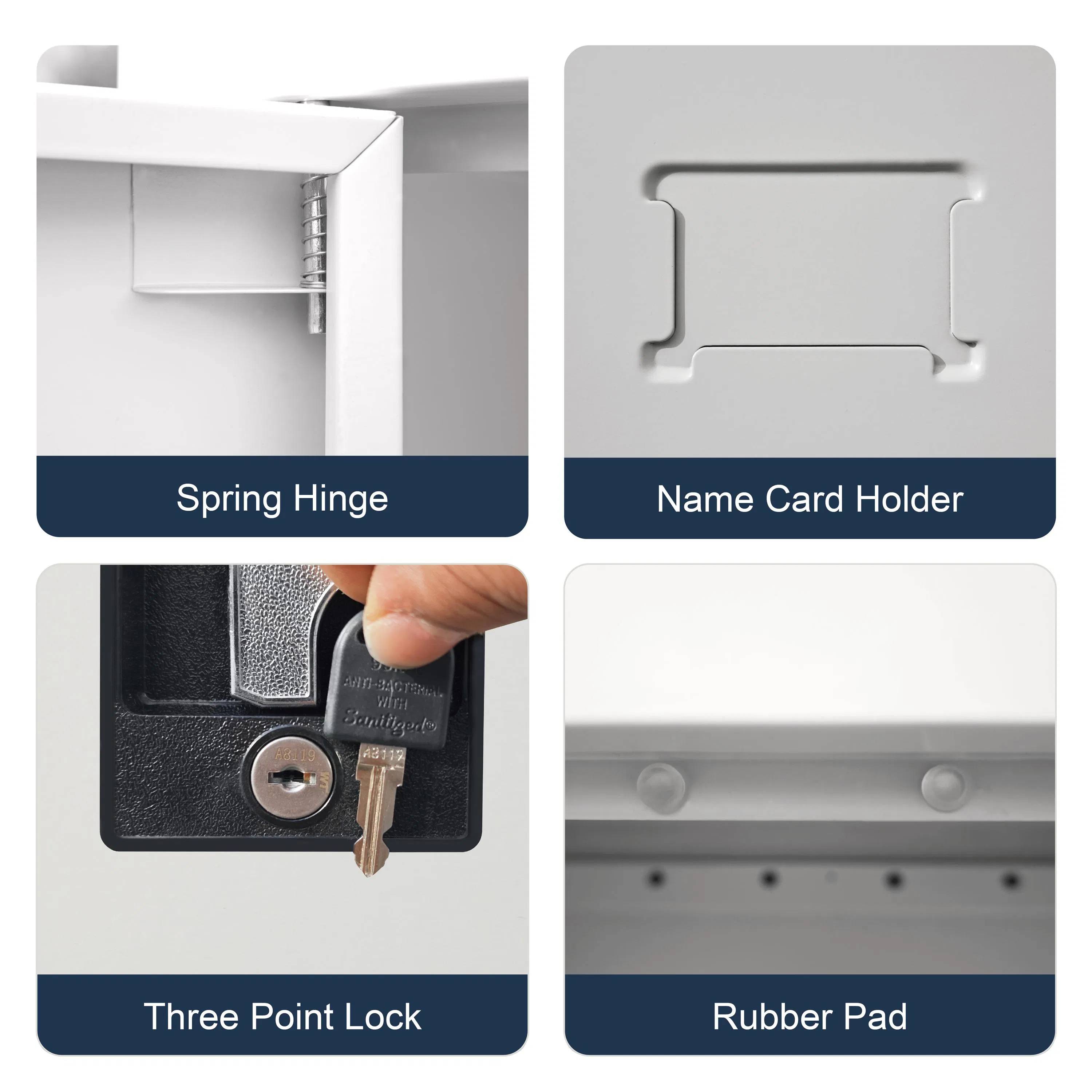 2 Swing Door Metal Filing Cabinet Steel Storage File Cabinets