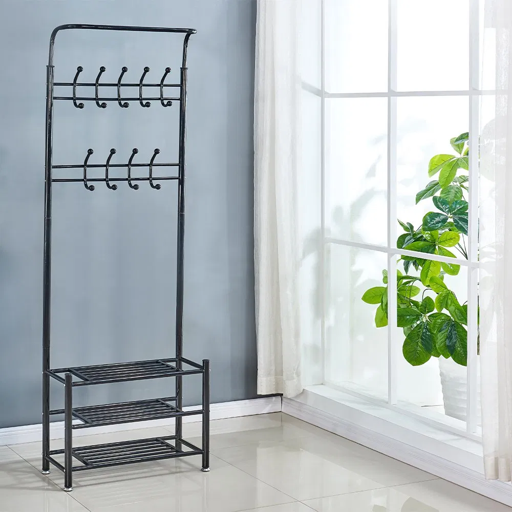 Elegant Hallway Coat Rack with Smart Shoe Storage Solutions