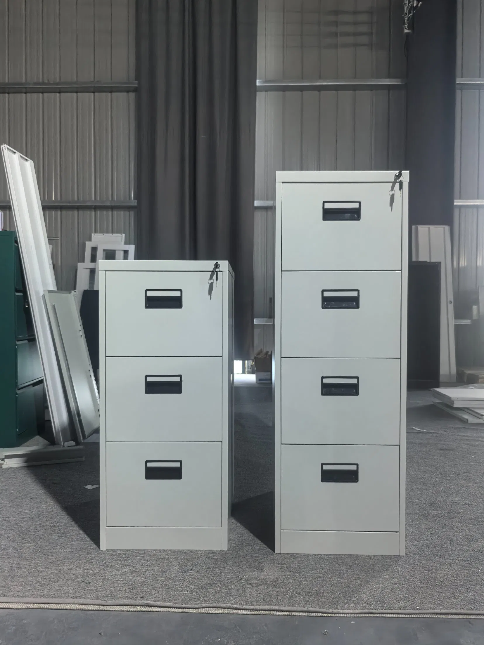 Office Steel File Cabinet 4 Drawer Vertical Cabinet Anti-Tilt System Metal Filing Locker