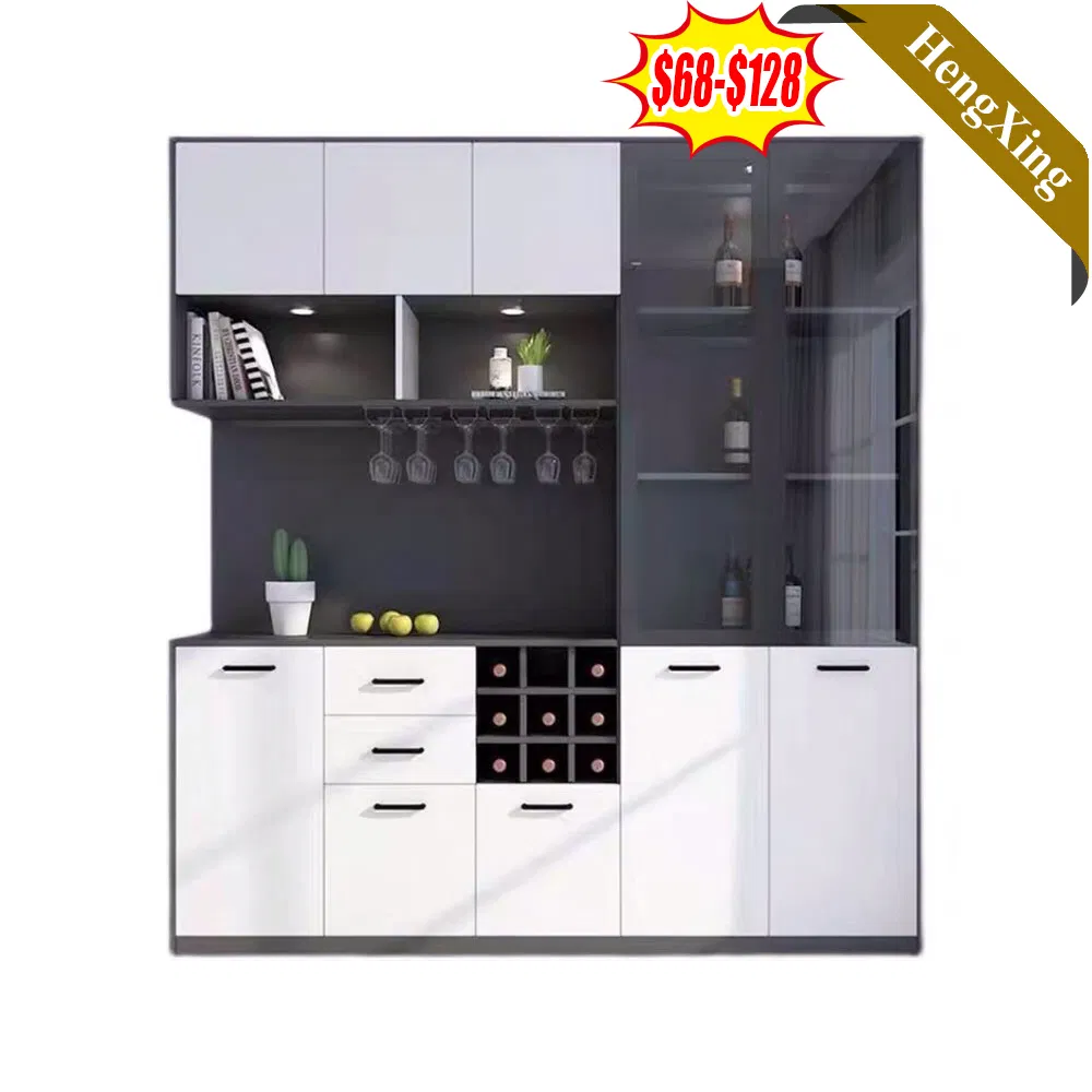 Modern Antique Office Living Room Furniture Partical Wardrobe Glass Door Kitchen Wine Rack Cabinet