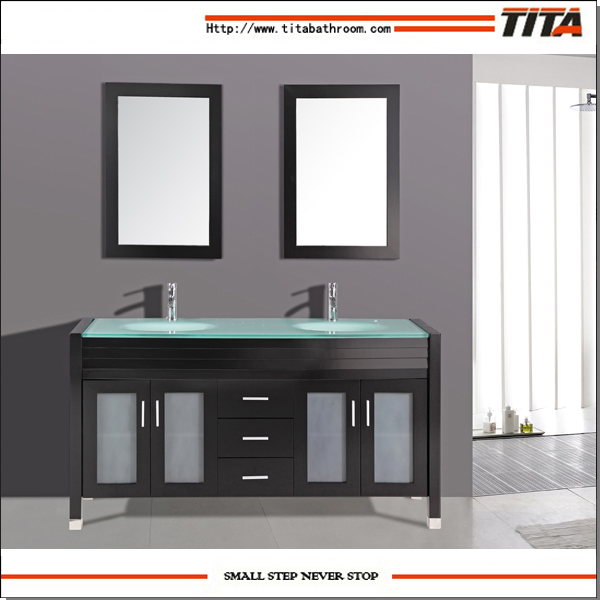 American Style 72" Inch Double Sink Bathroom Vanity Furniture with Mirror