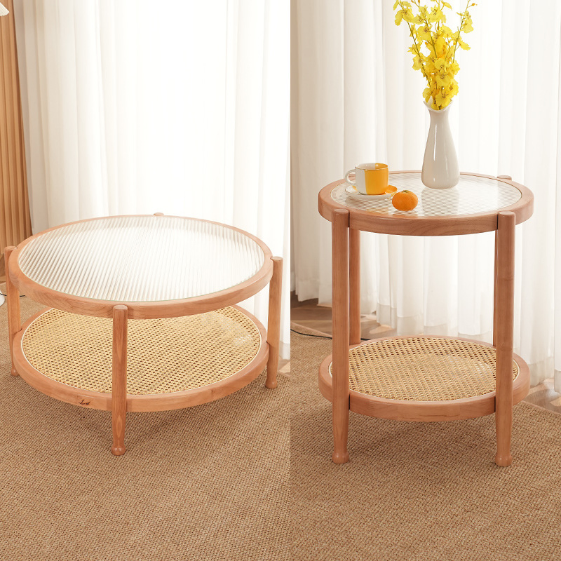 Multifunctional Coffee Table for Living Room with Storage for Books and Cups