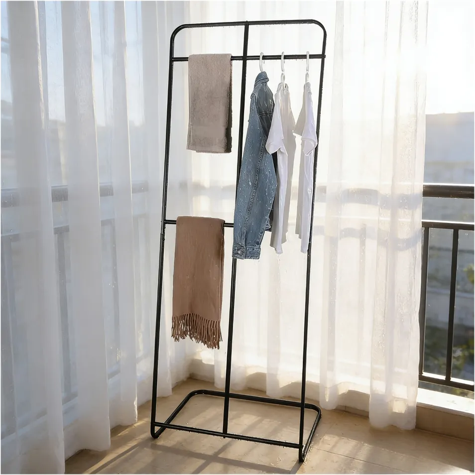 Minimalist Black Metal Coat Rack