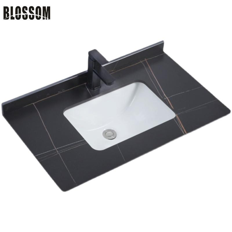 Sintered Stone Slab Countertop Customized Wash Pool Bathroom Wall Hung Vanity