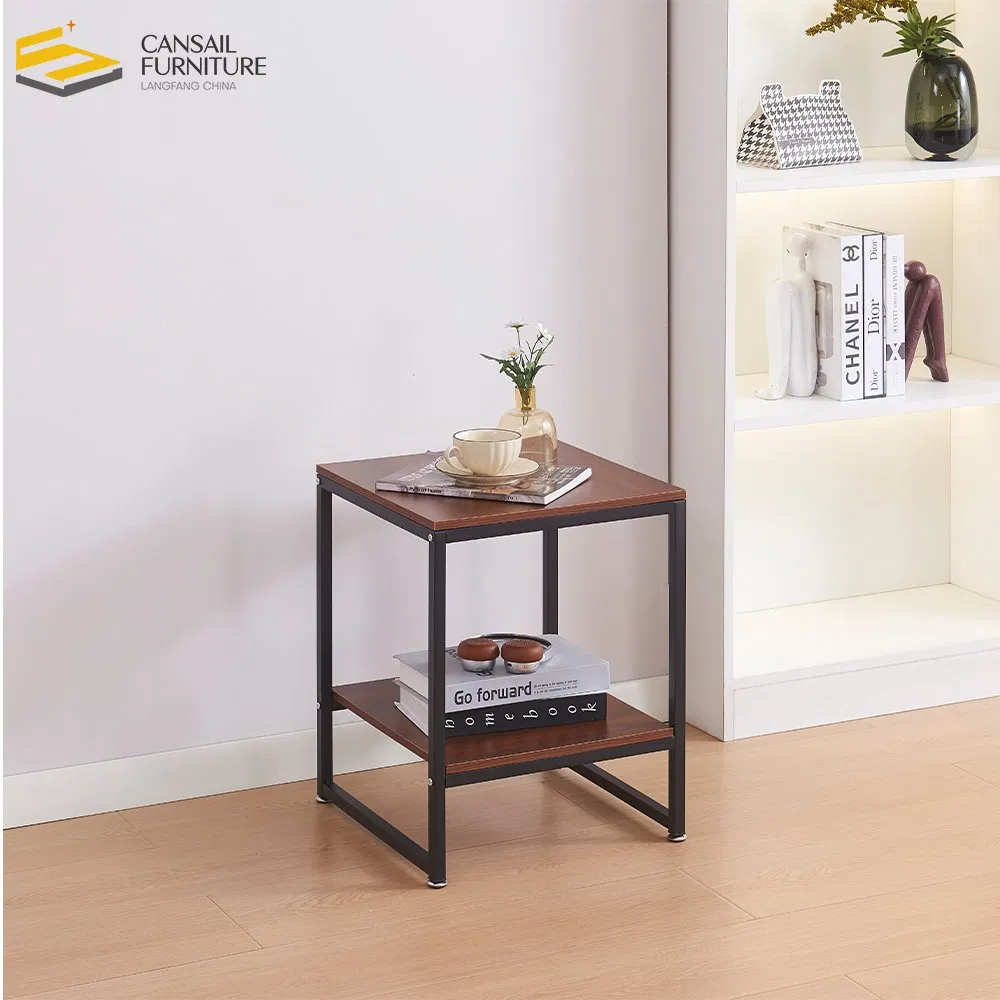 Modern Bedside Table Black Side Table with Ribbed Effect Side Table Nightstand